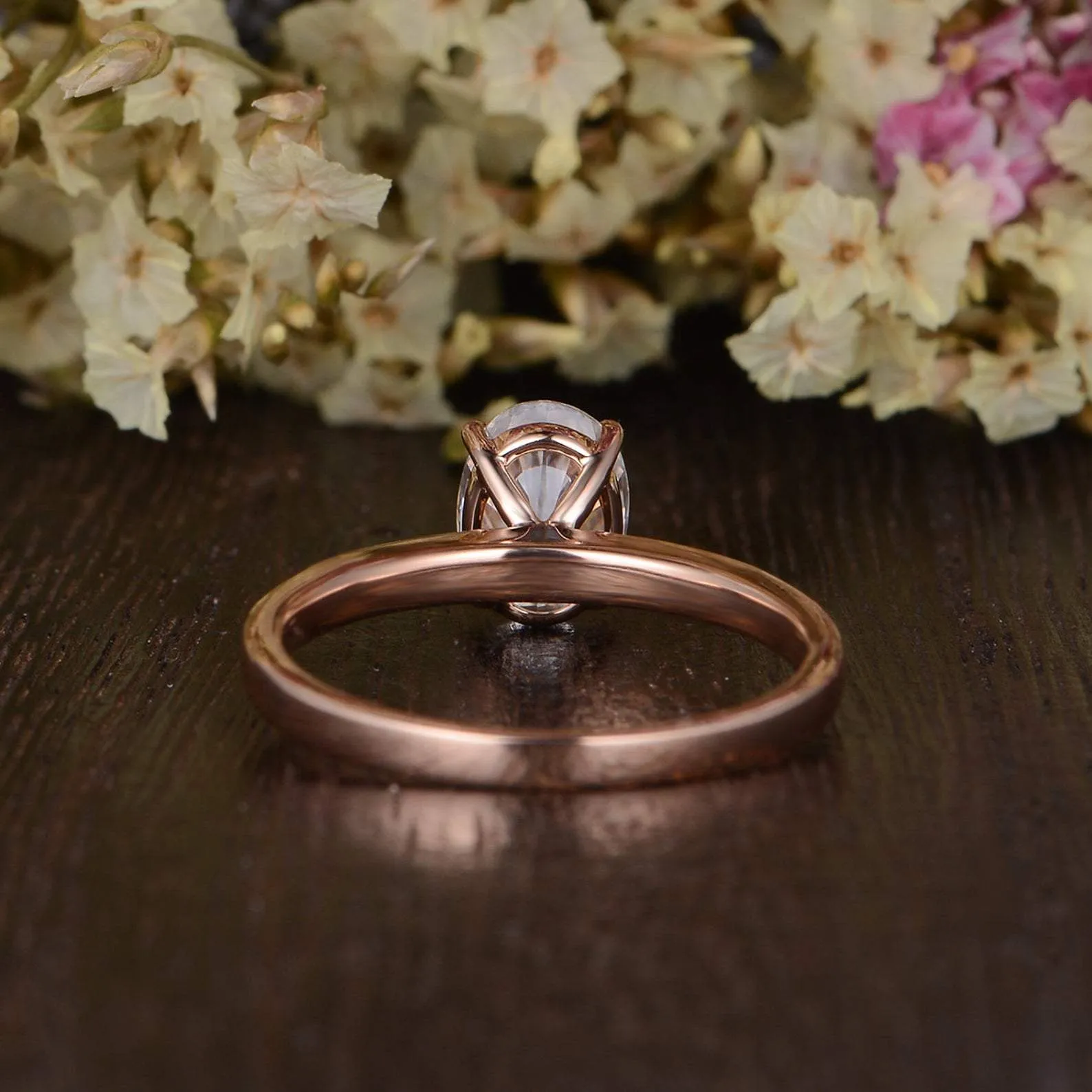 Oval Cut Moissanite Engagement Ring, Classic Design