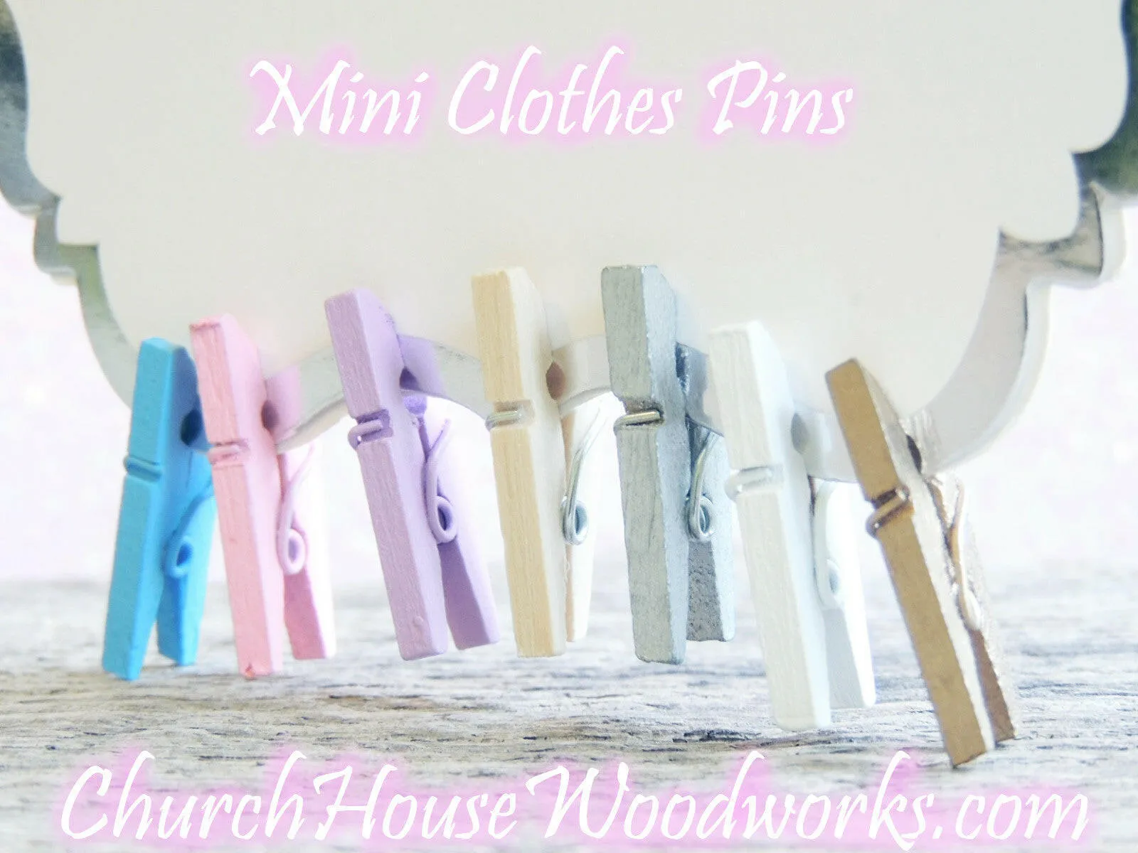 Pack of 100 Mini Natural Wood Clothespins