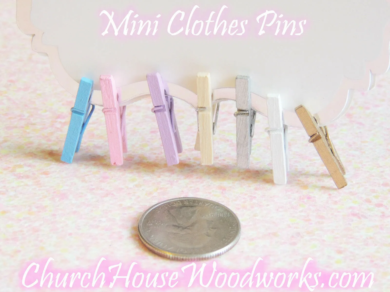 Pack of 100 Mini Natural Wood Clothespins
