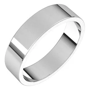 Palladium 5 mm Flat Band Size 8.5