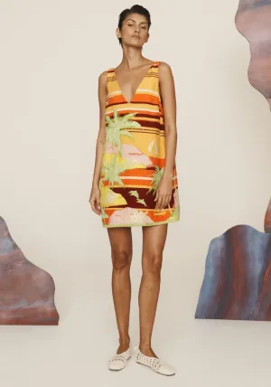 Palm Island V Neck Mini Dress