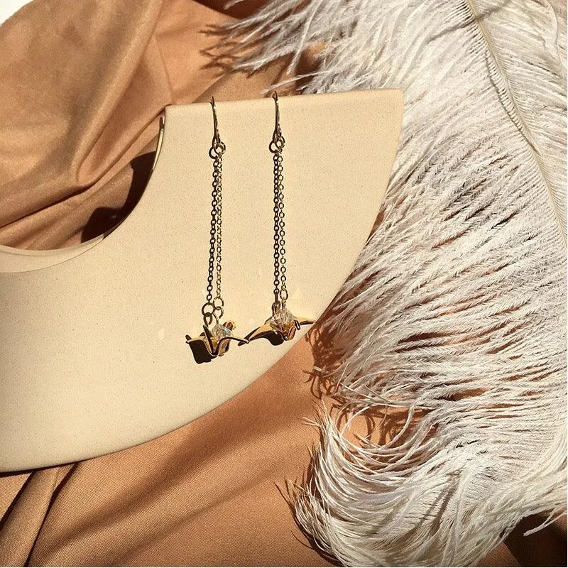 Paper Crane Earrings