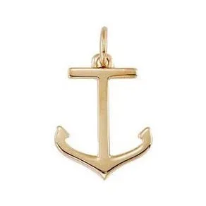Petite 14K Gold Anchor Pendant