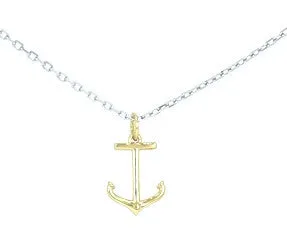 Petite 14K Gold Anchor Pendant