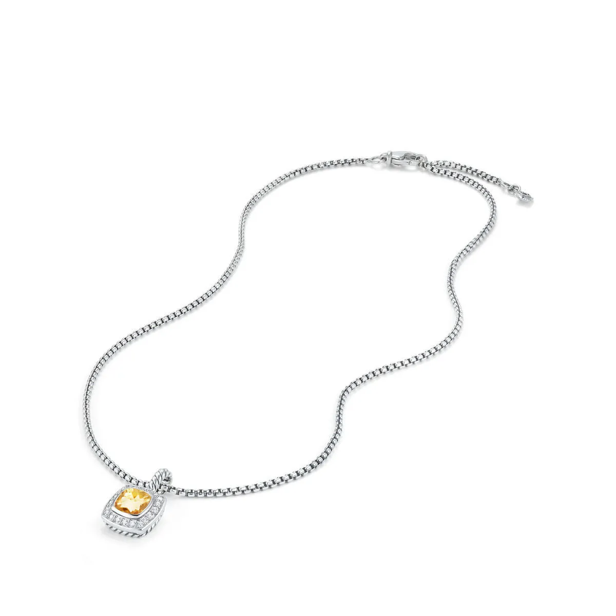 Petite Albion Citrine 11MM Diamond Necklace