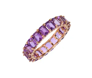 Petite Baguette Amethyst Eternity Band