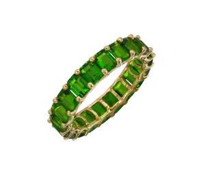 Petite Baguette Chrome Diopside Eternity Band
