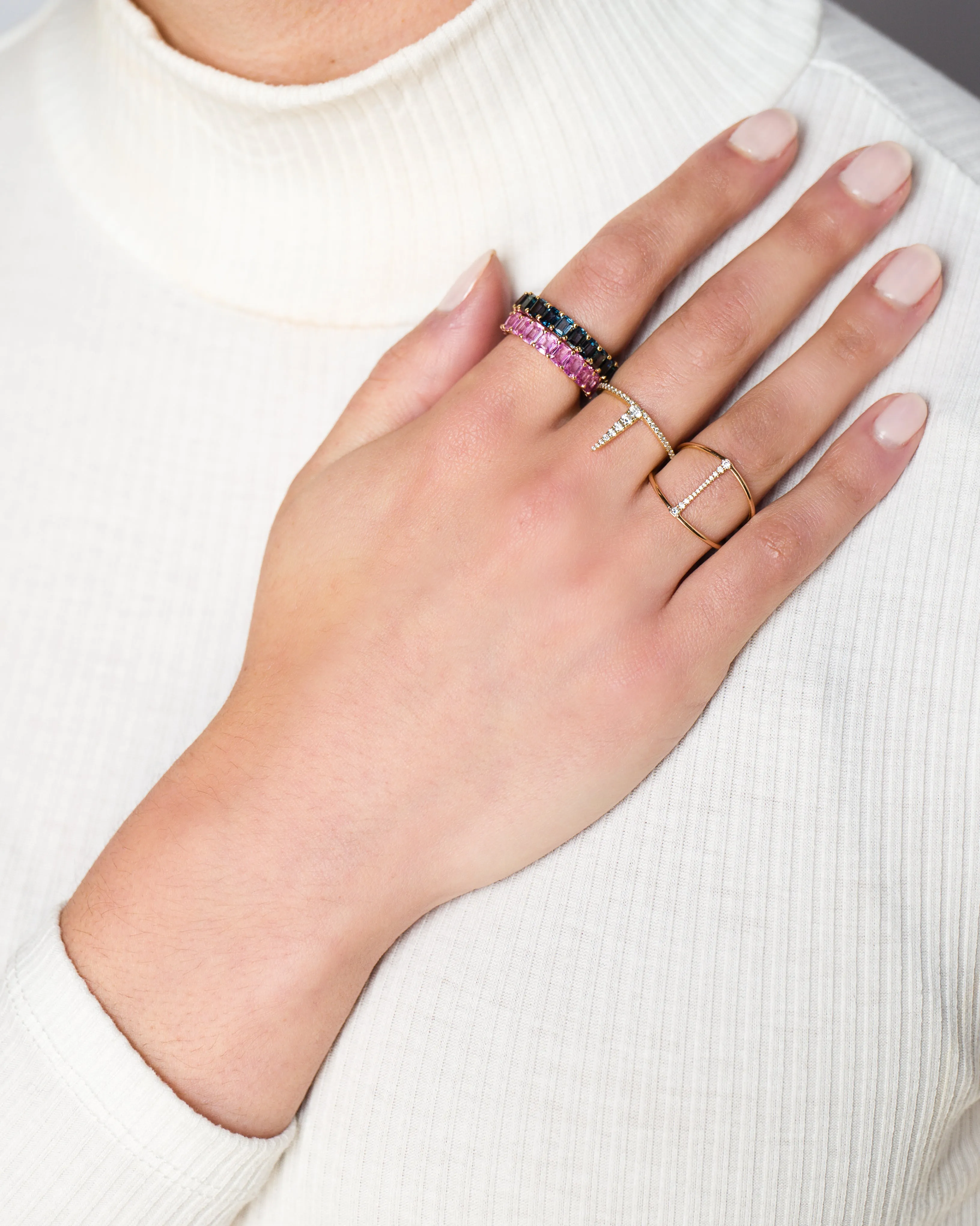 Petite Baguette White Topaz Eternity Band