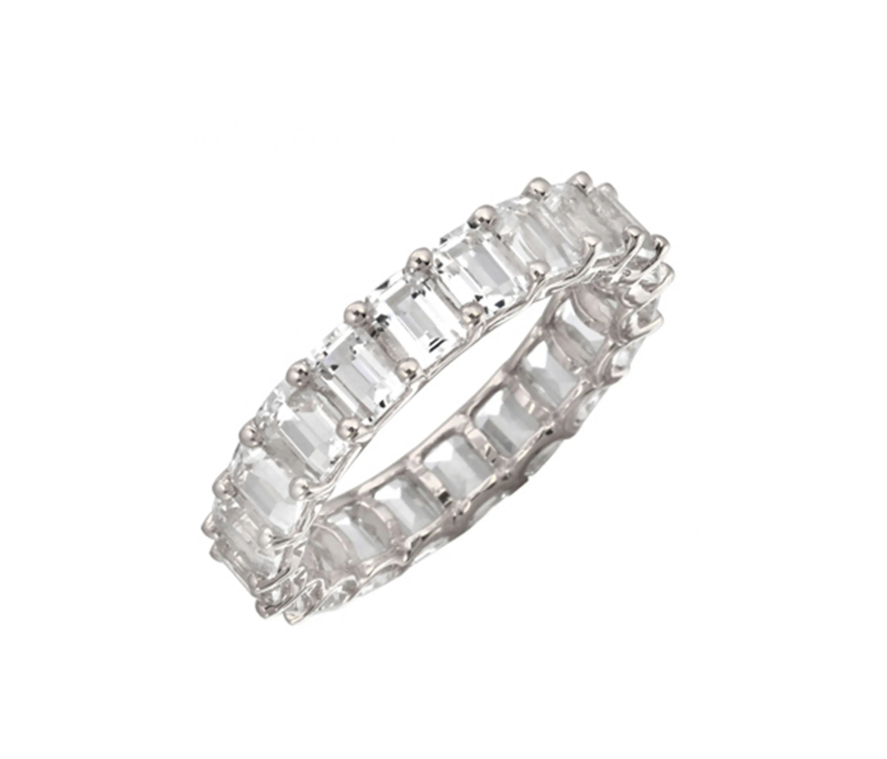 Petite Baguette White Topaz Eternity Band