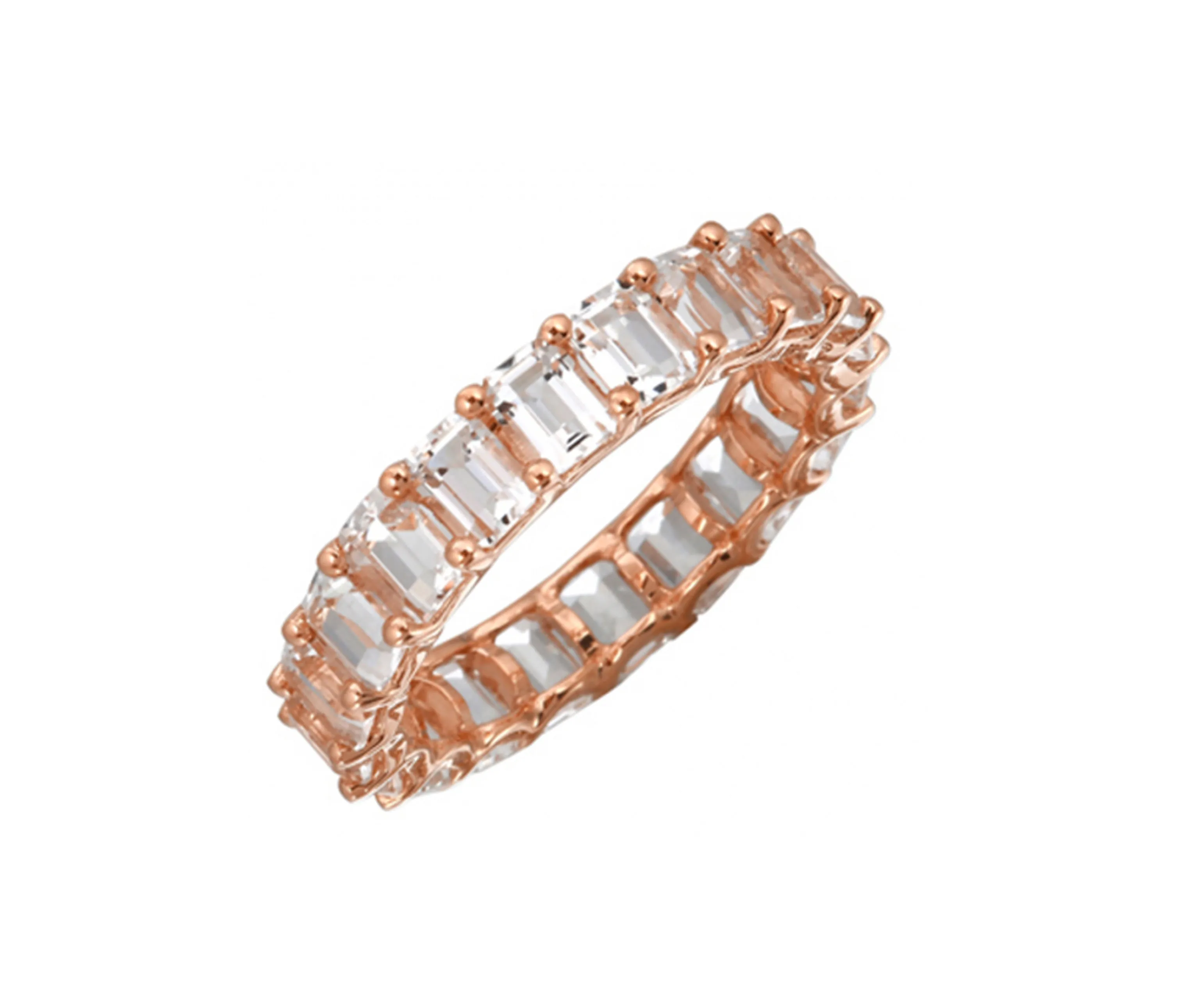 Petite Baguette White Topaz Eternity Band