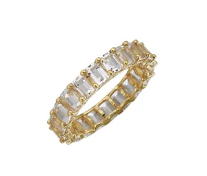 Petite Baguette White Topaz Eternity Band
