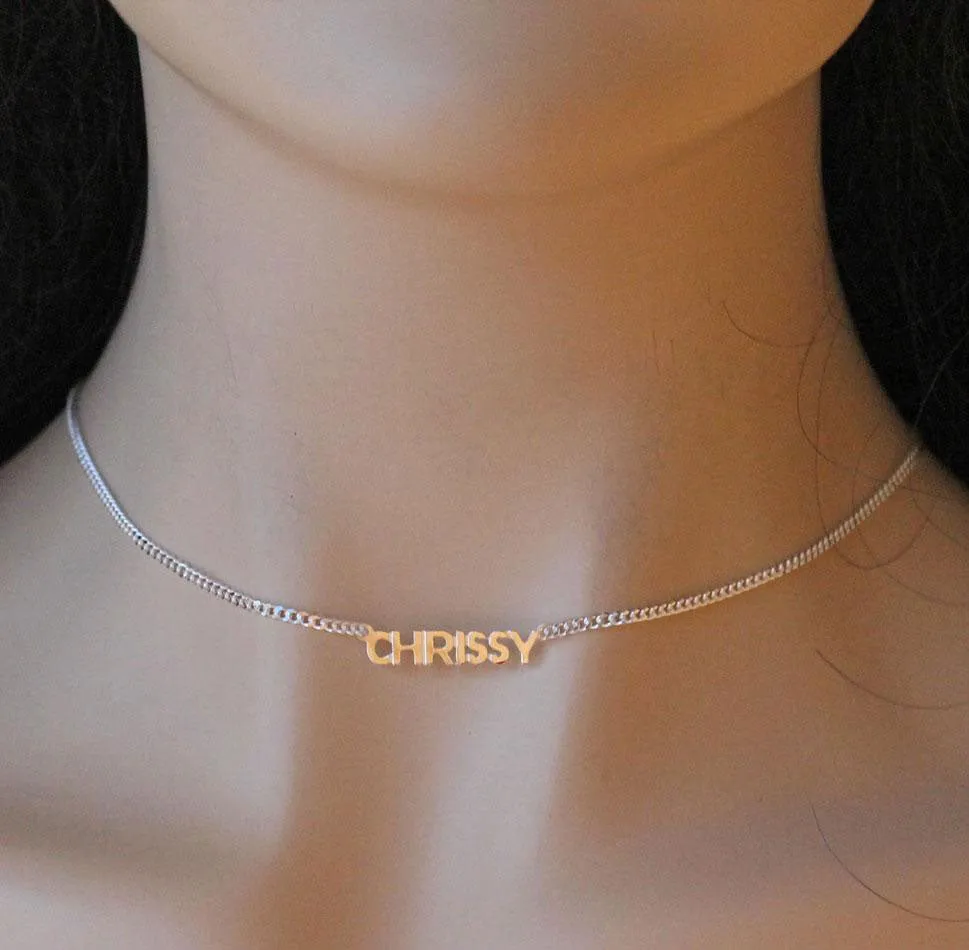 Petite Block Nameplate Necklace