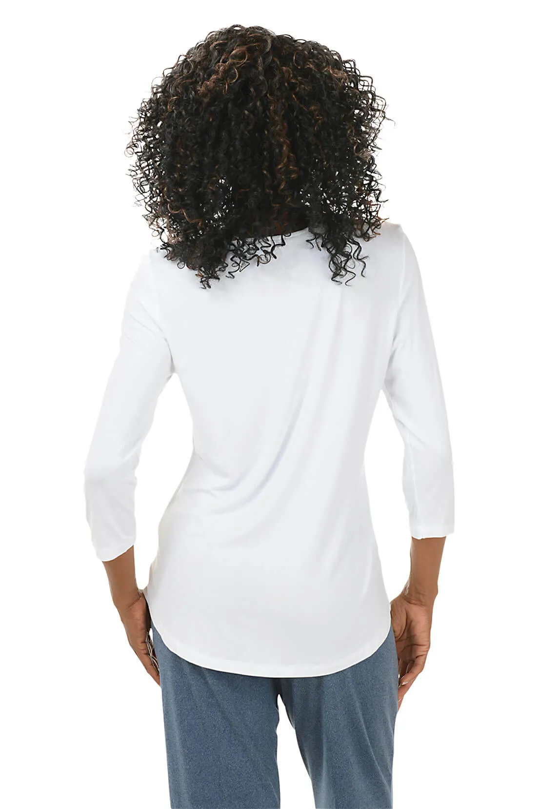 Petite Casual Luxe Grommet Neck Knit Top