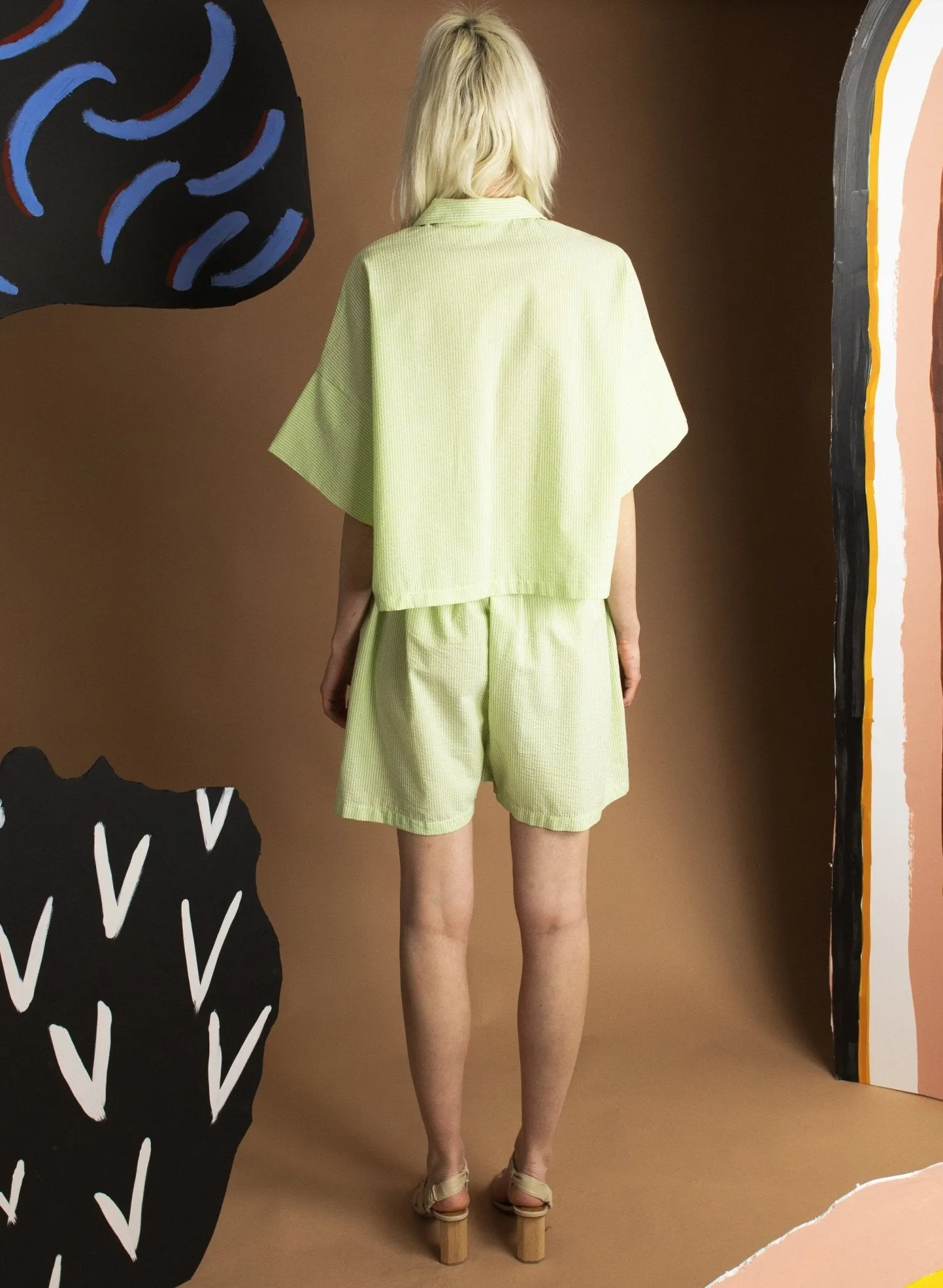 Petite Chemise - Lime Seersucker