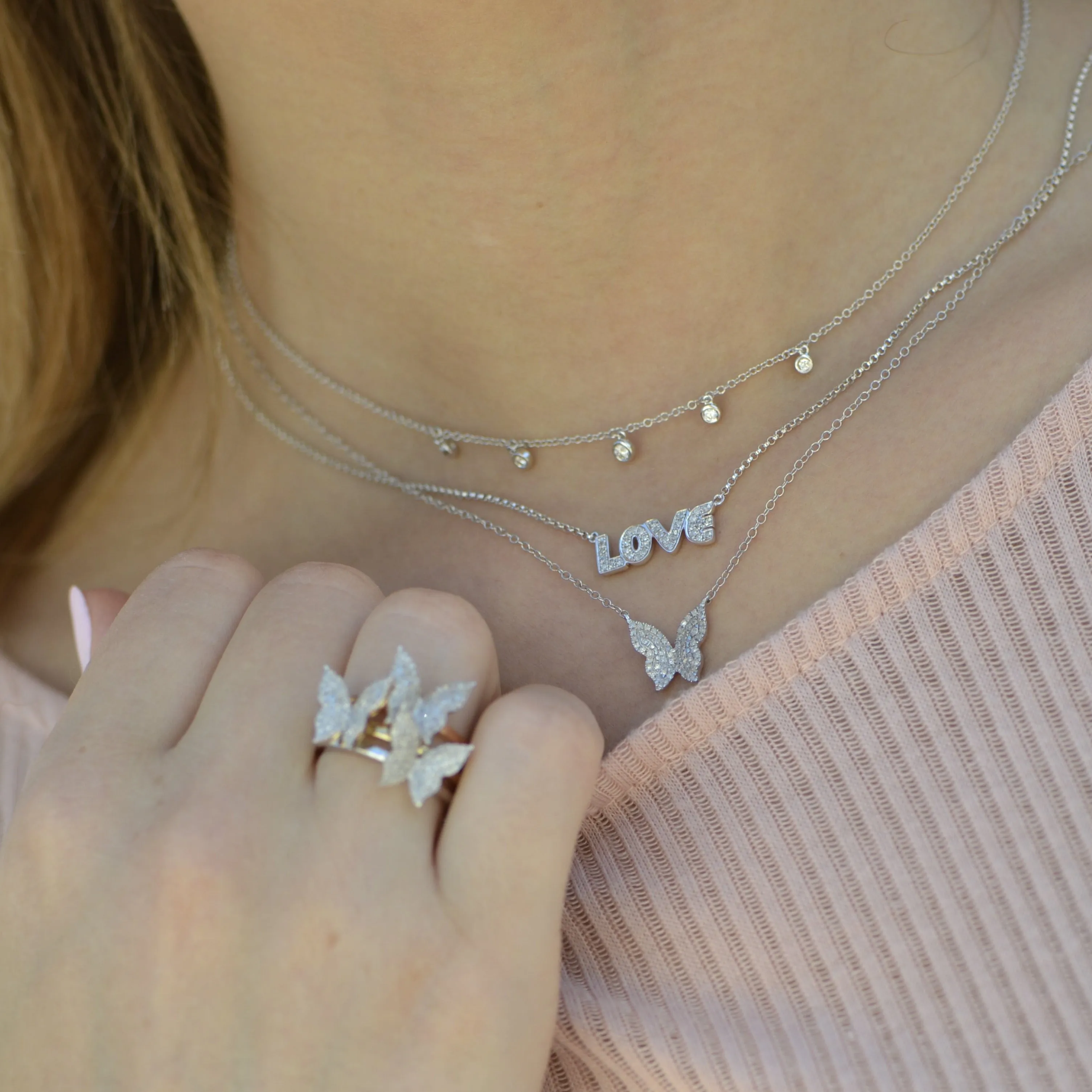 Petite Diamond Butterfly Necklace