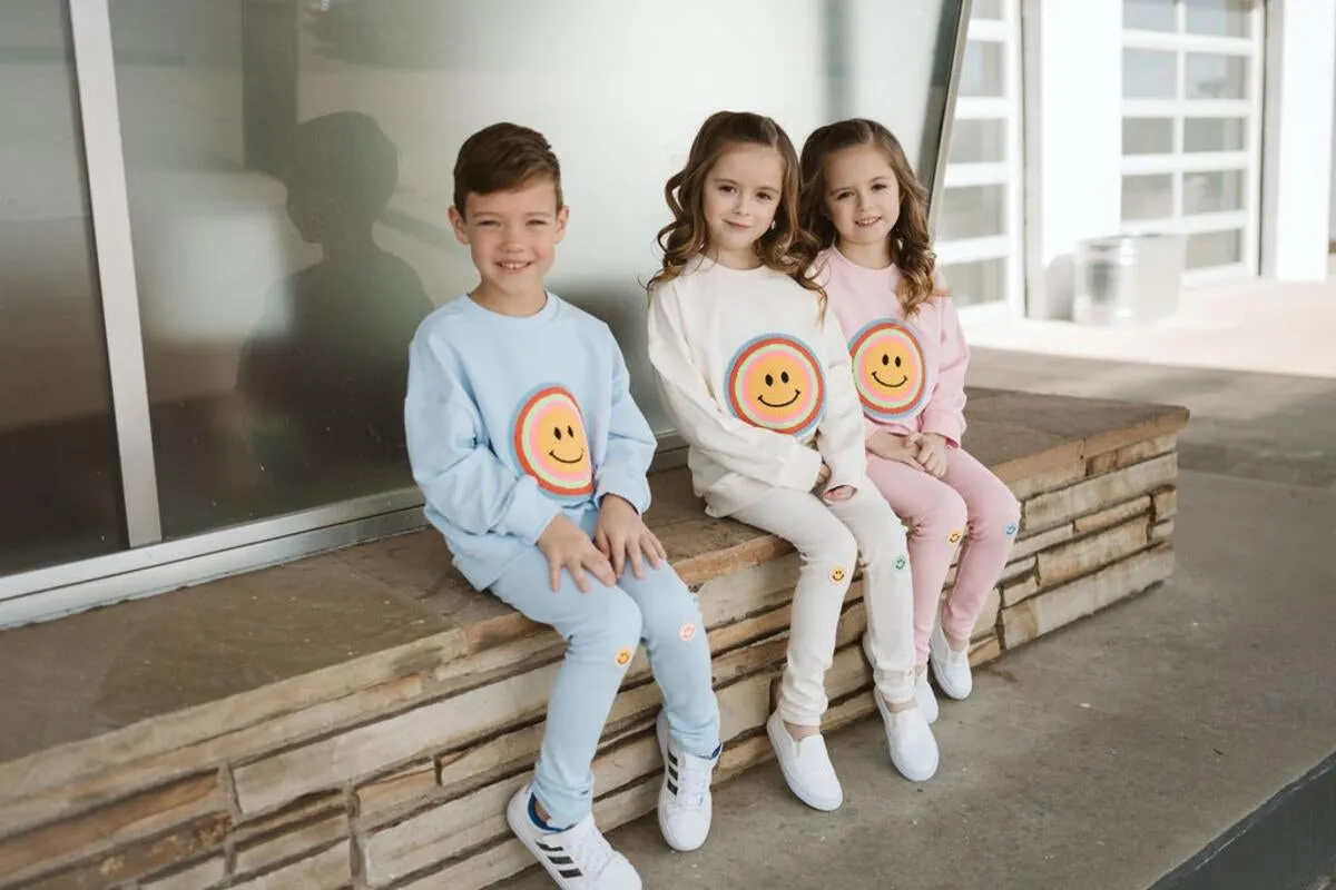 Petite Hailey Smile Leggings - Sky Blue