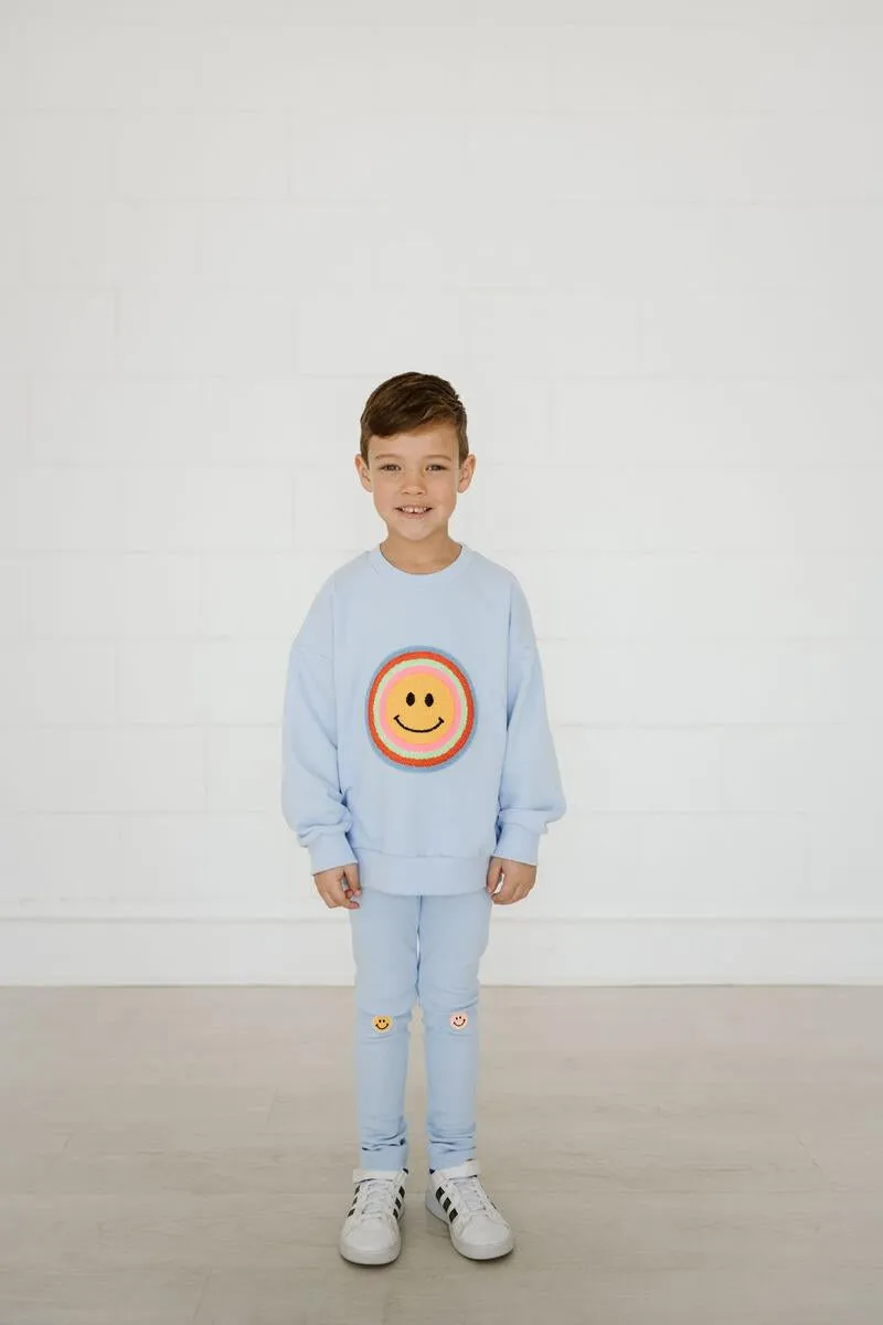Petite Hailey Smile Leggings - Sky Blue