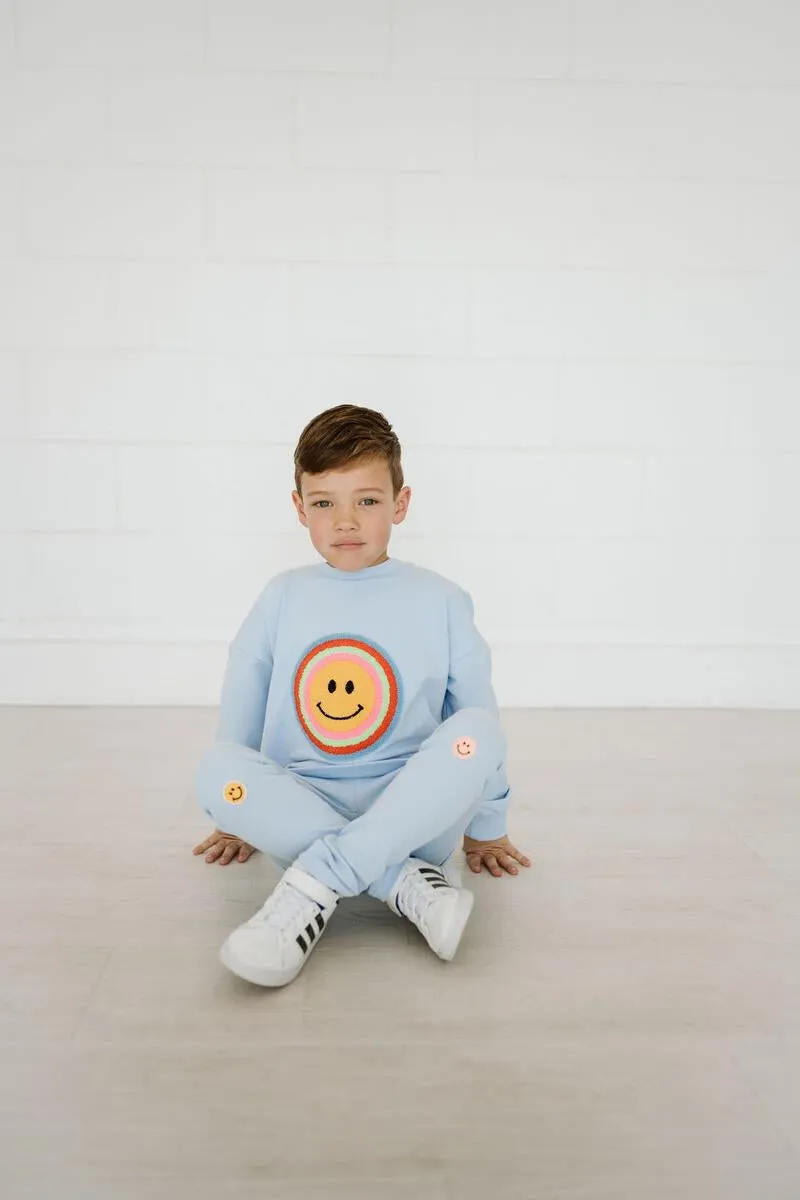 Petite Hailey Smile Leggings - Sky Blue
