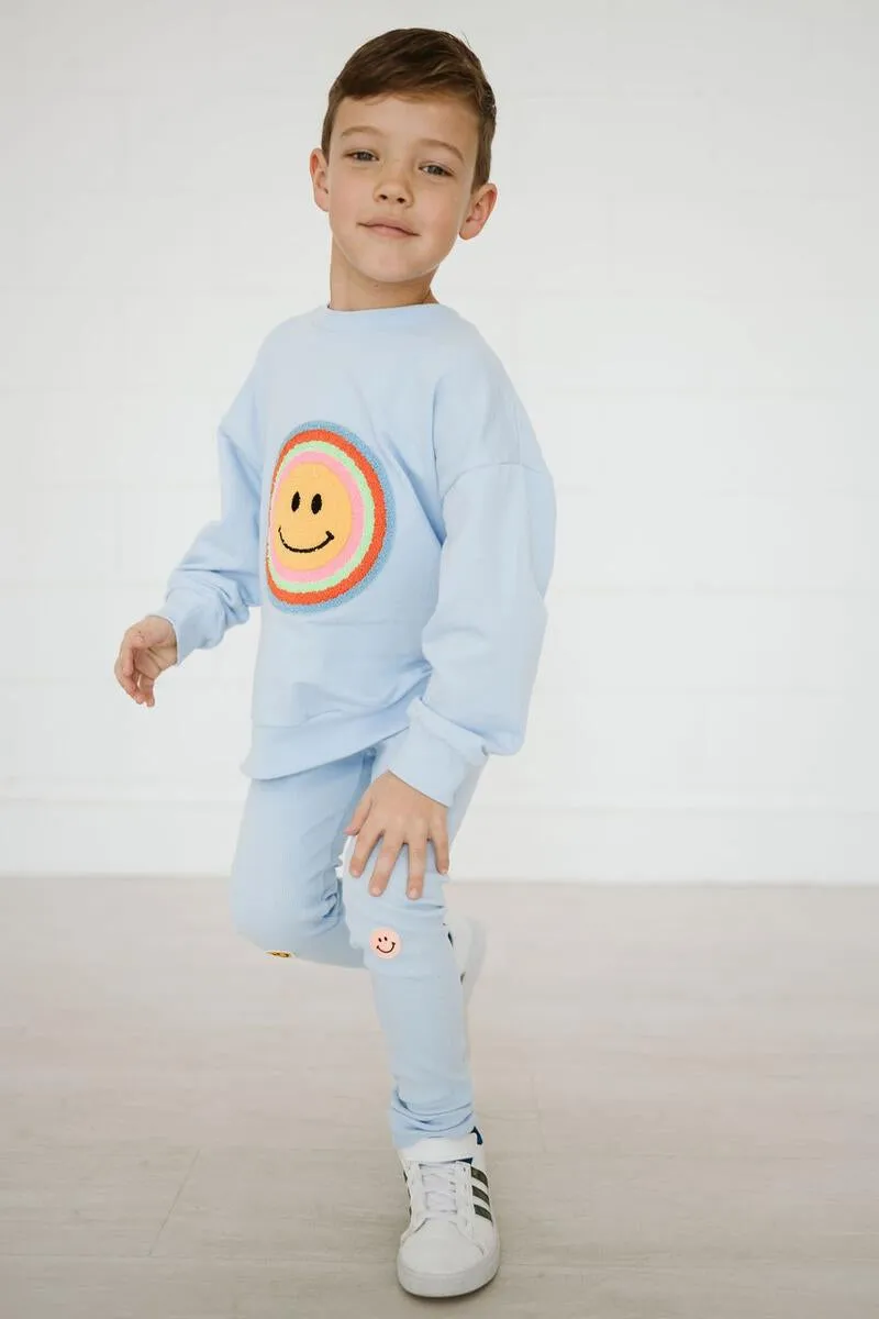 Petite Hailey Smile Leggings - Sky Blue