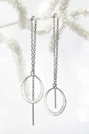 Petite Oval Threader Earrings