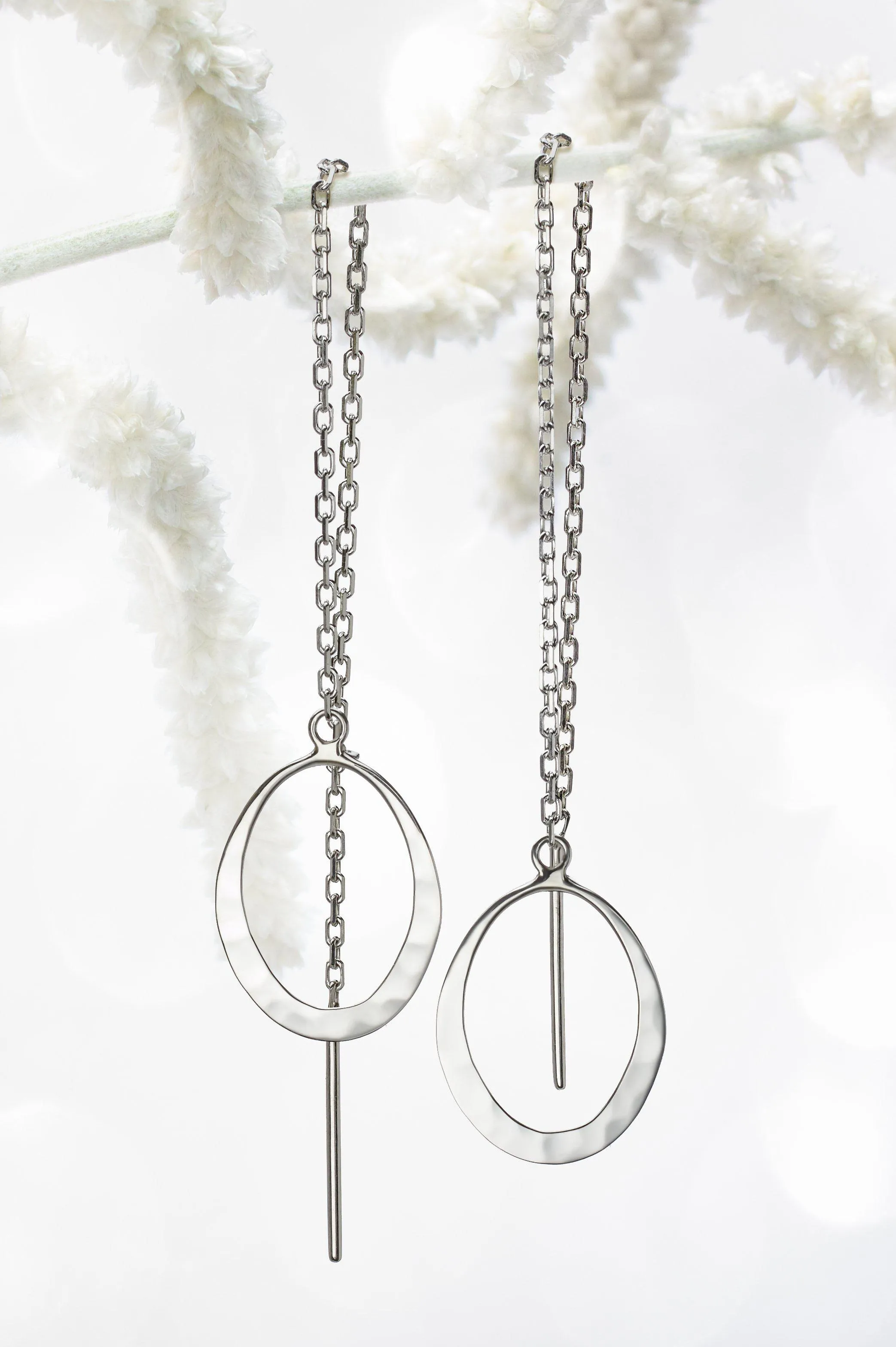 Petite Oval Threader Earrings