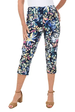 Petite Rose Petals Pull-On Crop Pant
