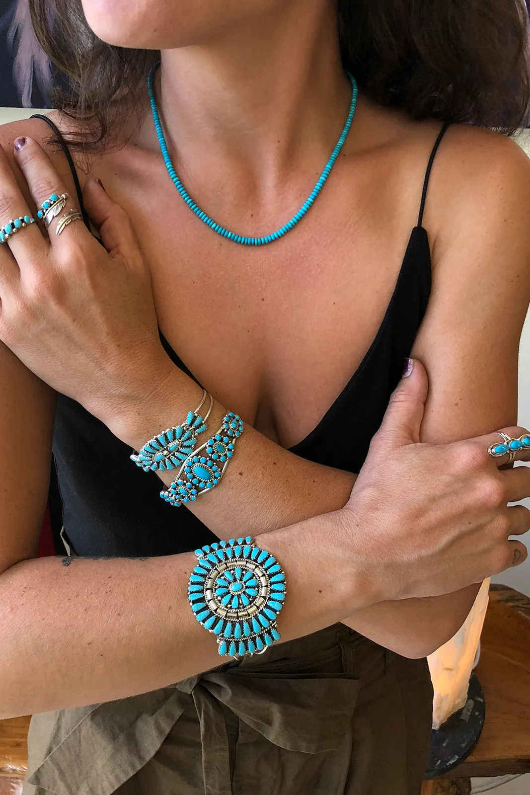 Petite Turquoise Cluster Cuff
