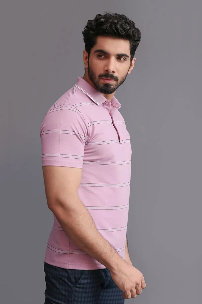 PINK BARSTRIPE POLO