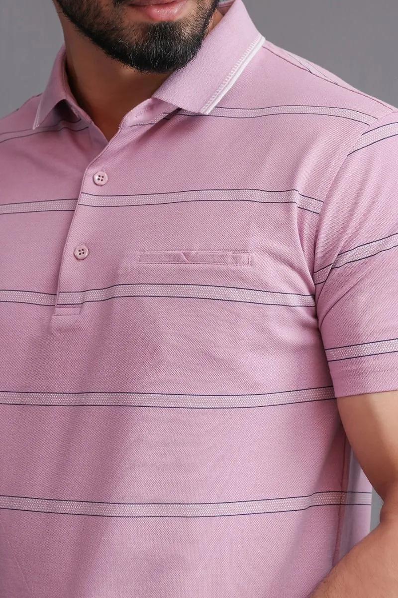 PINK BARSTRIPE POLO