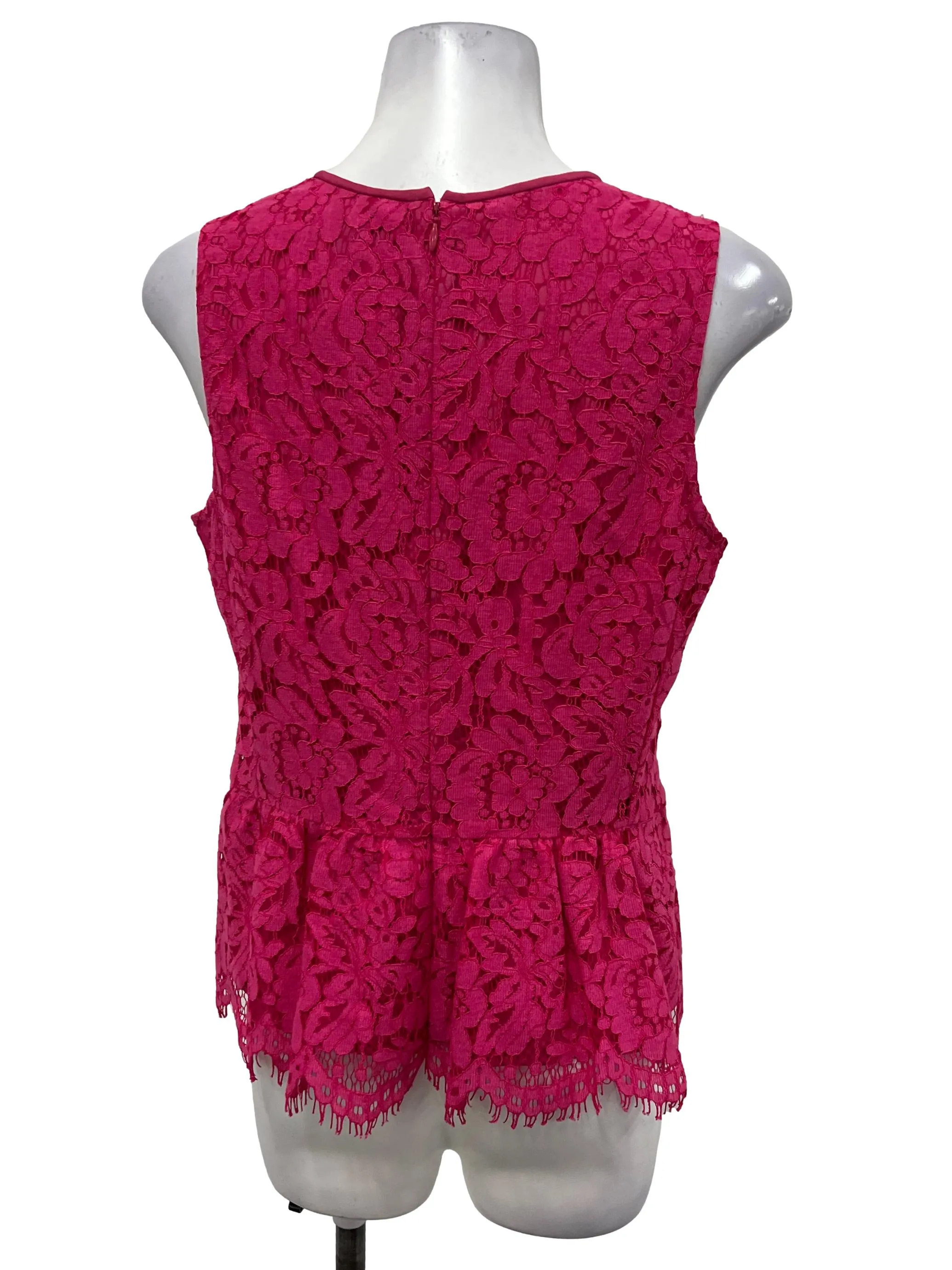 Pink Laced Peplum Top