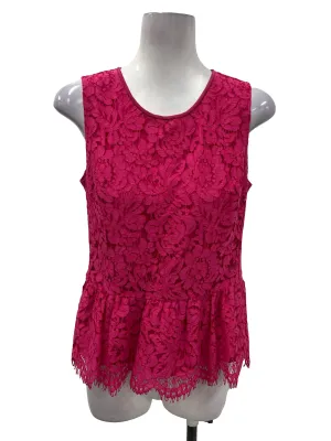 Pink Laced Peplum Top