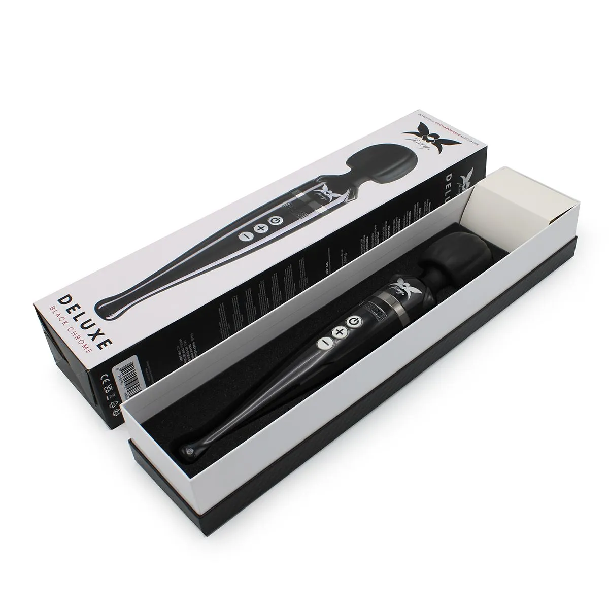 Pixey DeLuxe - Black Chrome Edition - Oplaadbare Wand Vibrator - de krachtigste die er is