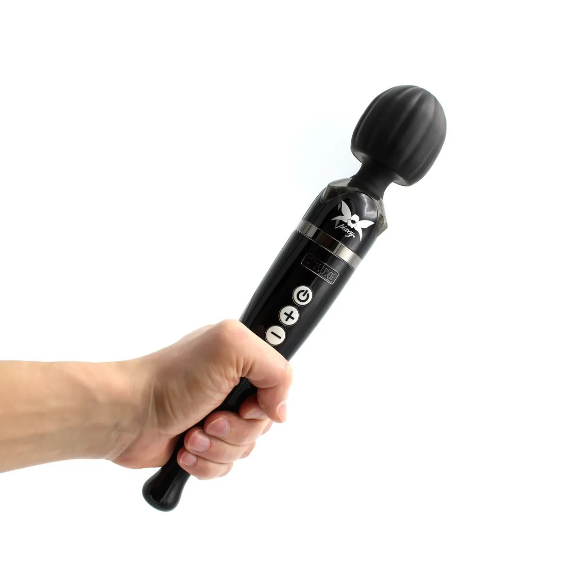 Pixey DeLuxe - Black Chrome Edition - Oplaadbare Wand Vibrator - de krachtigste die er is