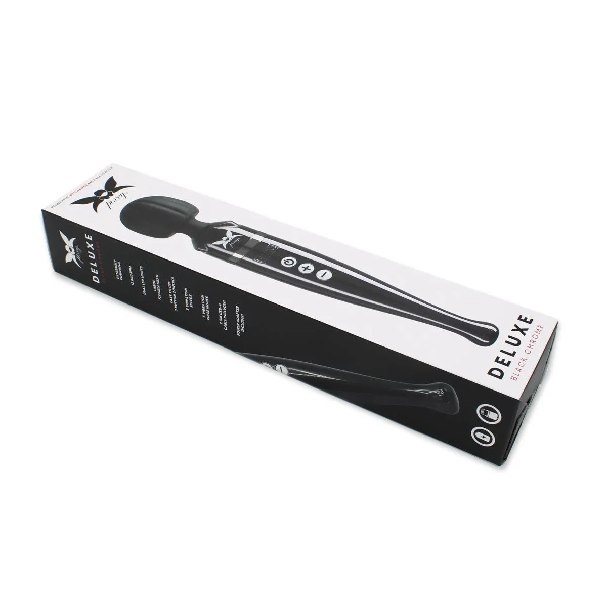 Pixey DeLuxe - Black Chrome Edition - Oplaadbare Wand Vibrator - de krachtigste die er is