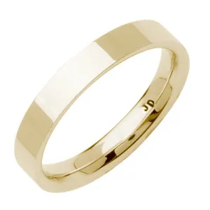 Plain 14K Yellow Gold 5MM Traditional Flat Top Pipe Design Ring Band