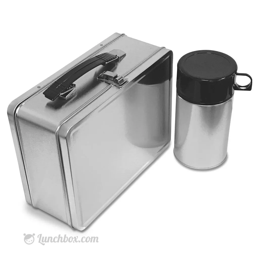 Plain Metal Lunch Box and Insulated Bottle