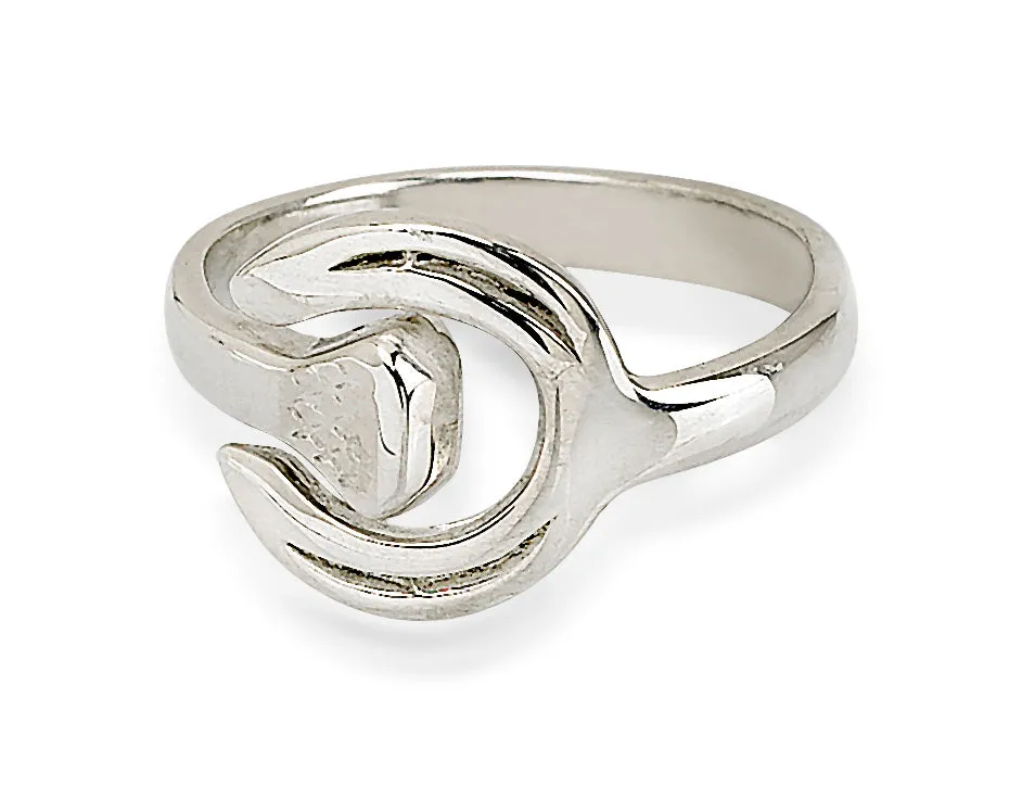 Plain Shoe & Nail Ring, Sterling Silver