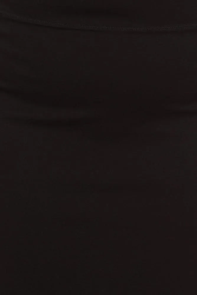 Plus Size Sizzling Sleek Black Midi Skirt
