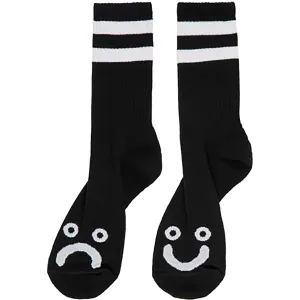 Polar Happy Sad Rib Socks Black