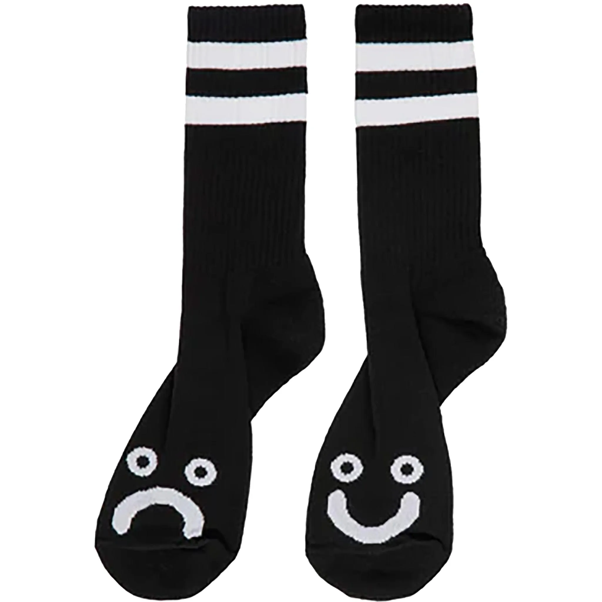 Polar Happy Sad Rib Socks Black