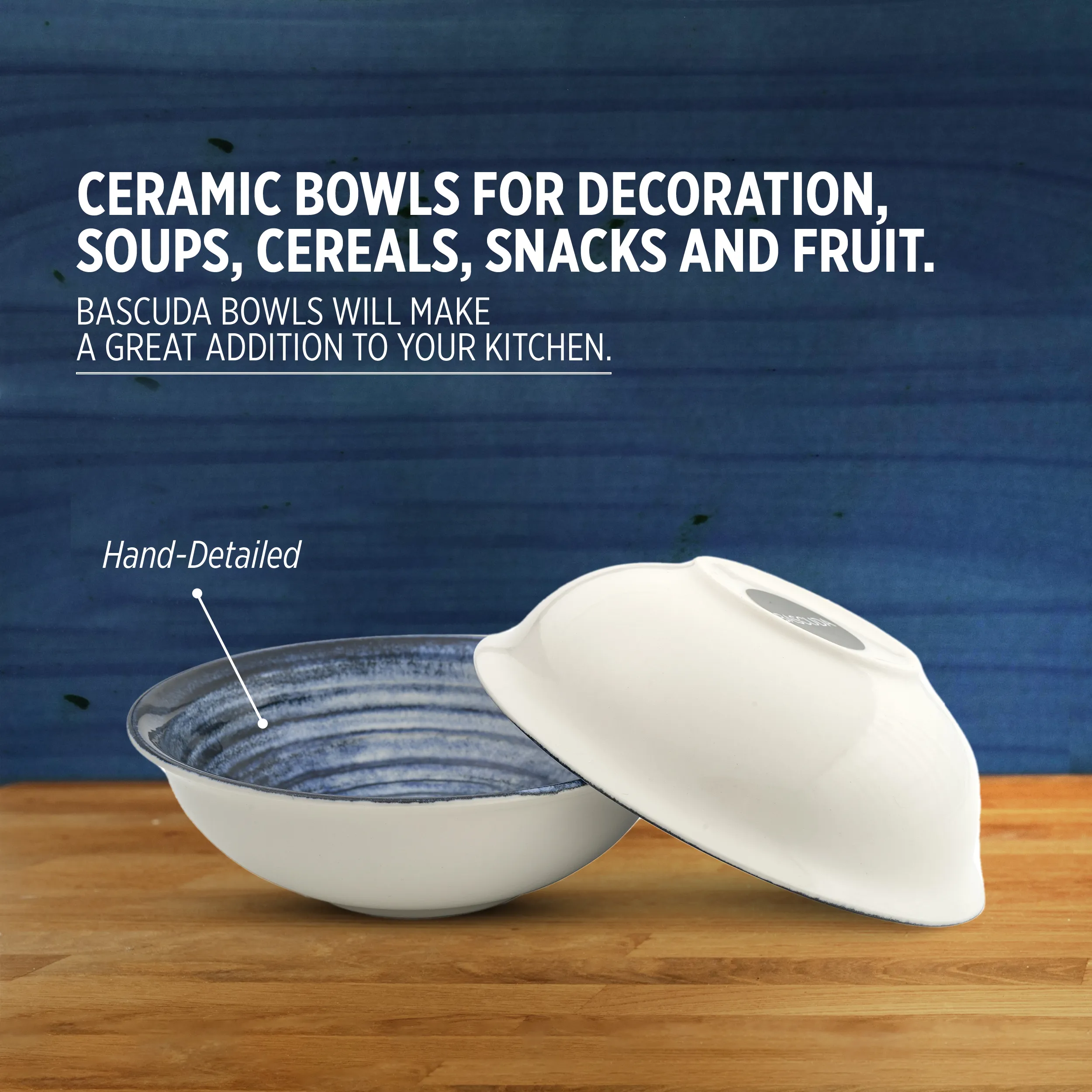 Porcelain Soup-Cereal Bowl Pebble Deep Ocean 17cm
