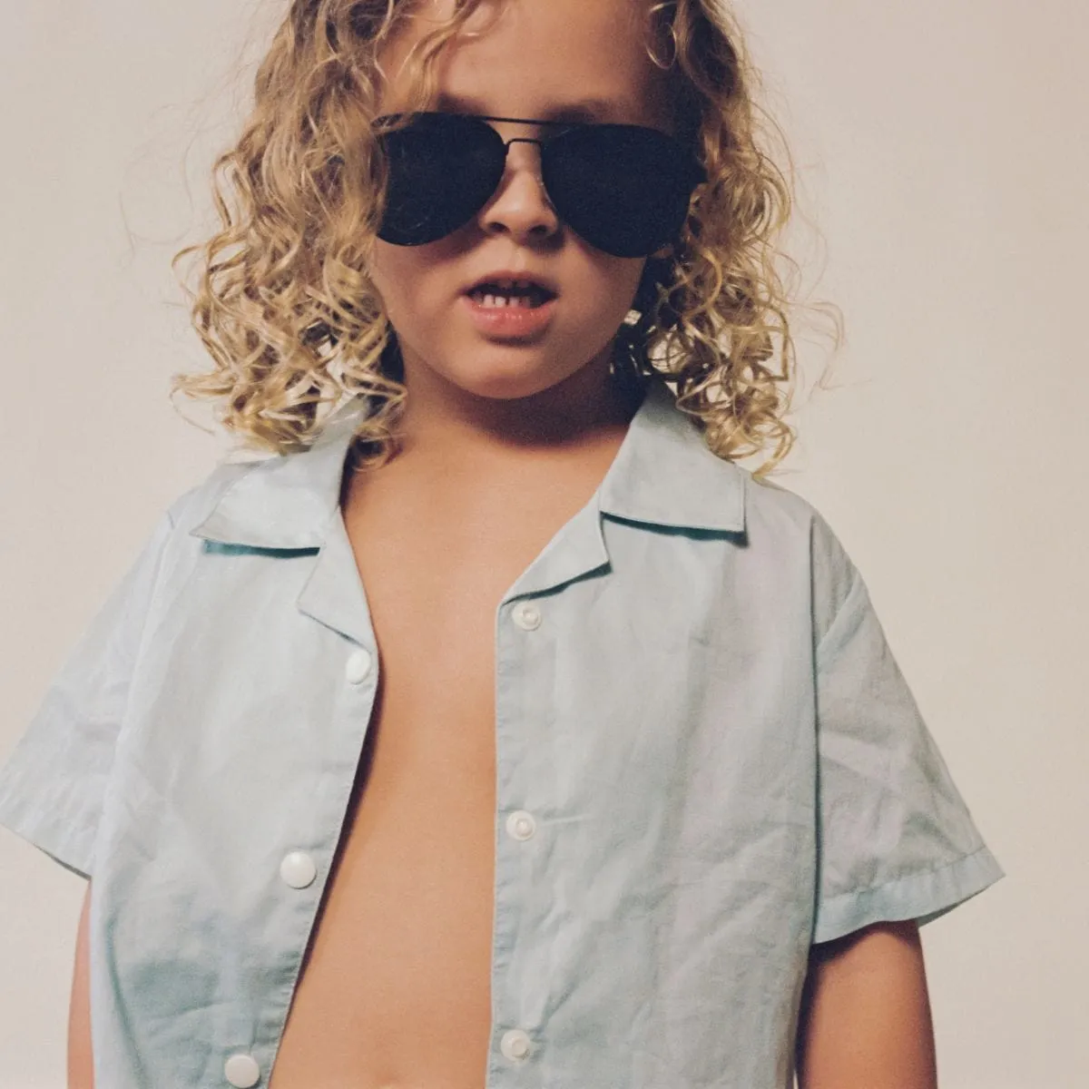 Powder Blue Mini Button Down Shirt