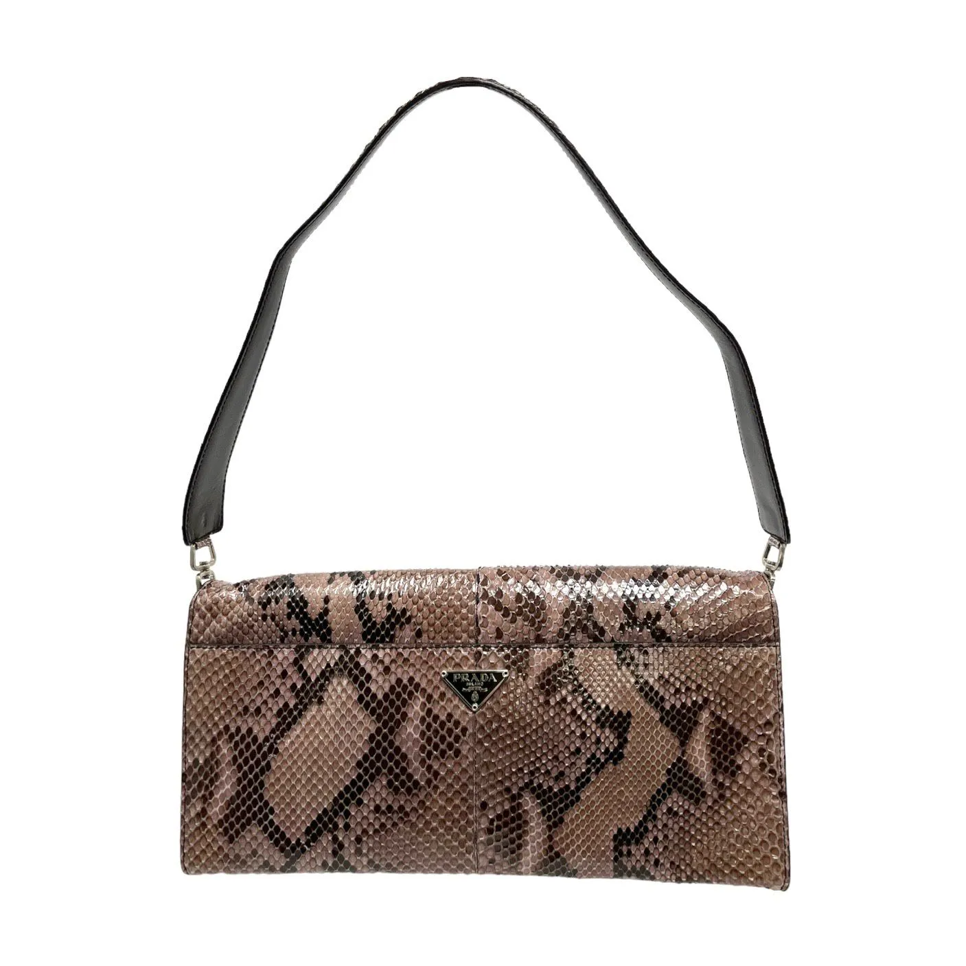 Prada Brown Snakeskin Shoulder Bag