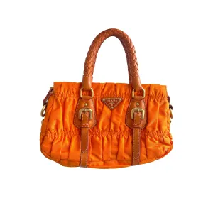 Prada Orange Nylon Shoulder Bag