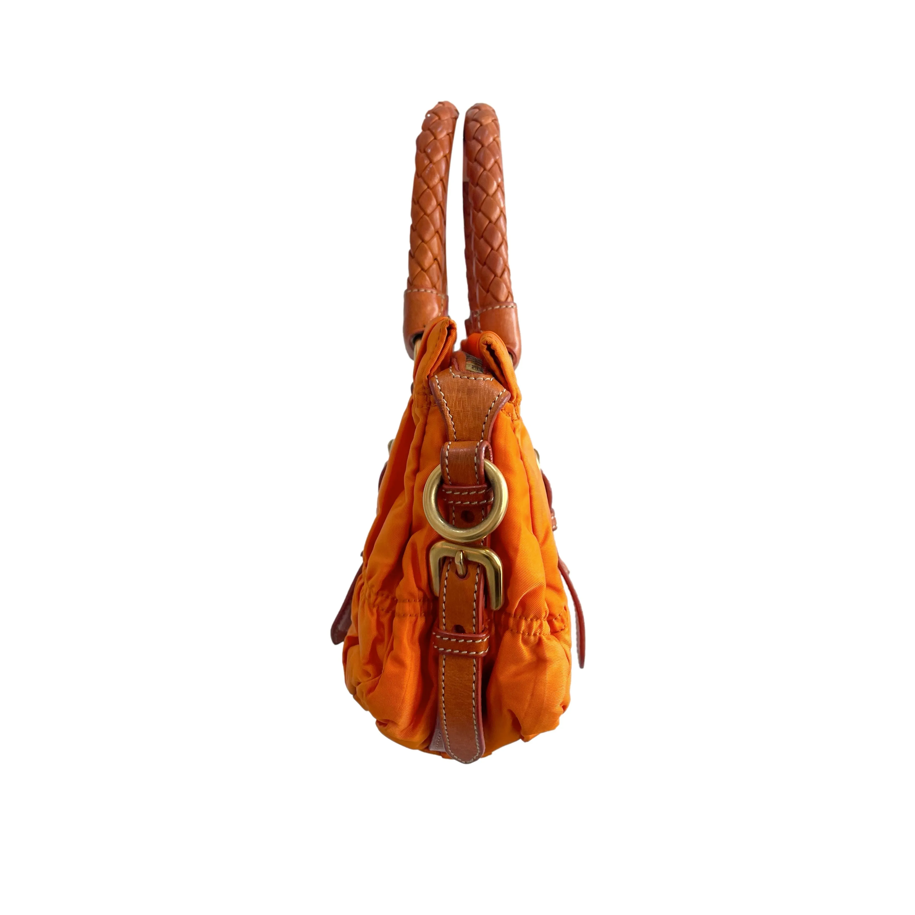 Prada Orange Nylon Shoulder Bag