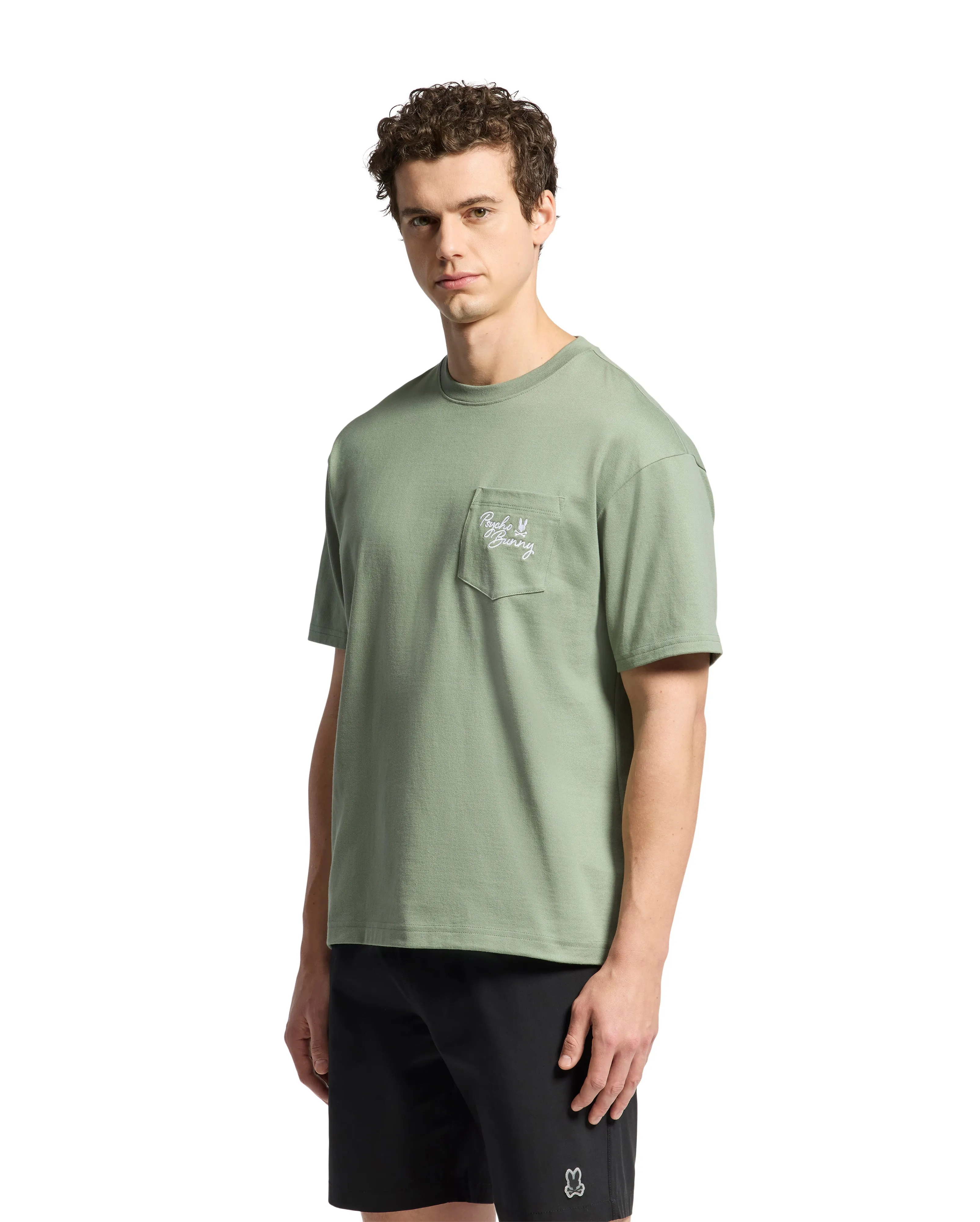 Psycho Bunny Men's Desert Relaxed Fit Pocket Tee - Sea Spray