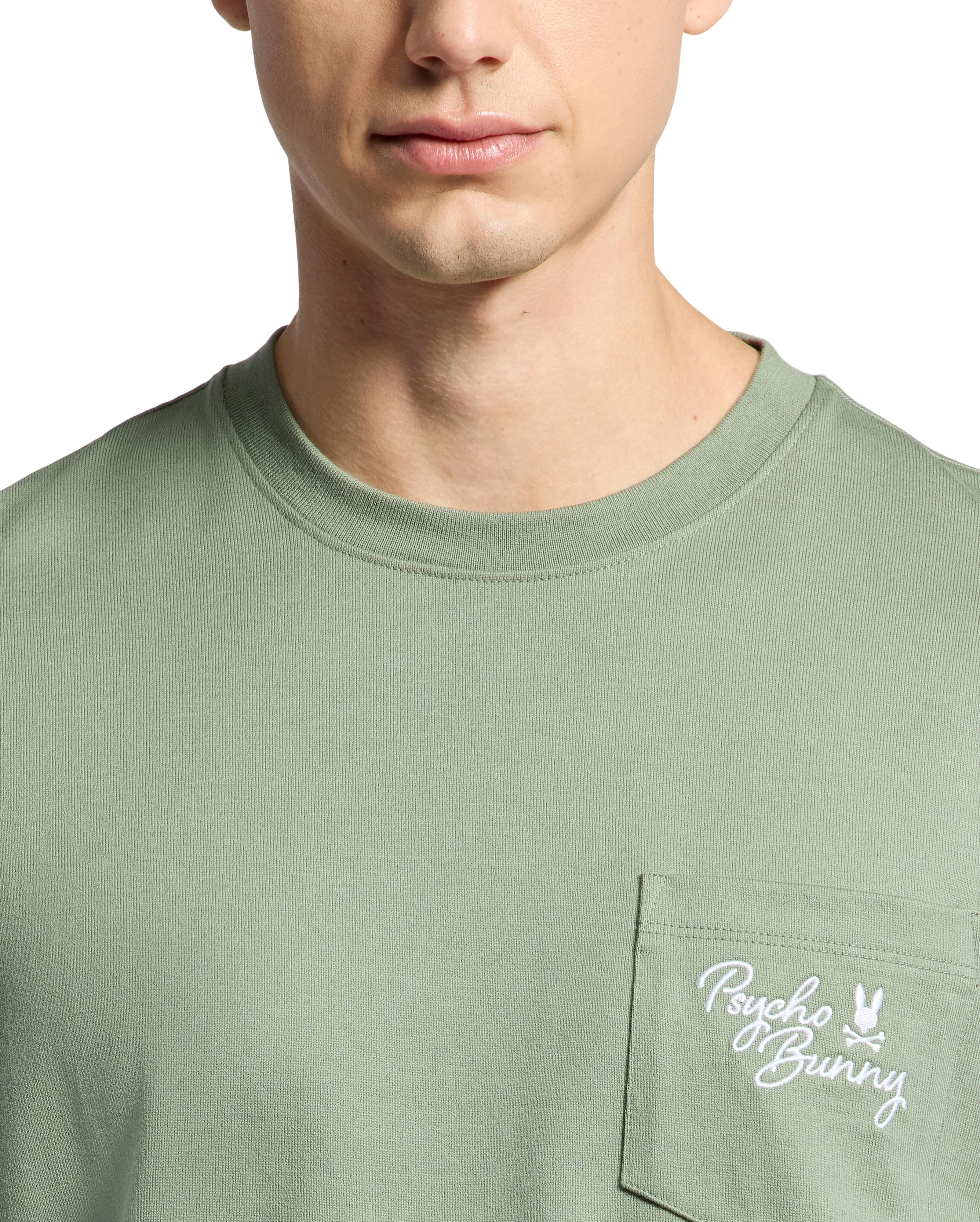 Psycho Bunny Men's Desert Relaxed Fit Pocket Tee - Sea Spray