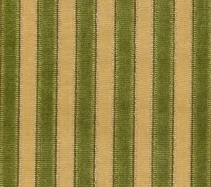 Quadrille Woven Fabric: Wallis Stripe - Vert / Creme