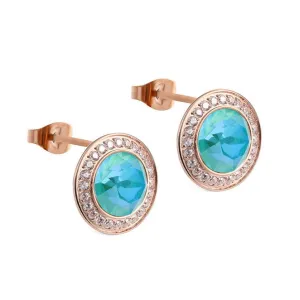 Qudo Tondo Deluxe Rose Gold Earrings - Laguna Delite