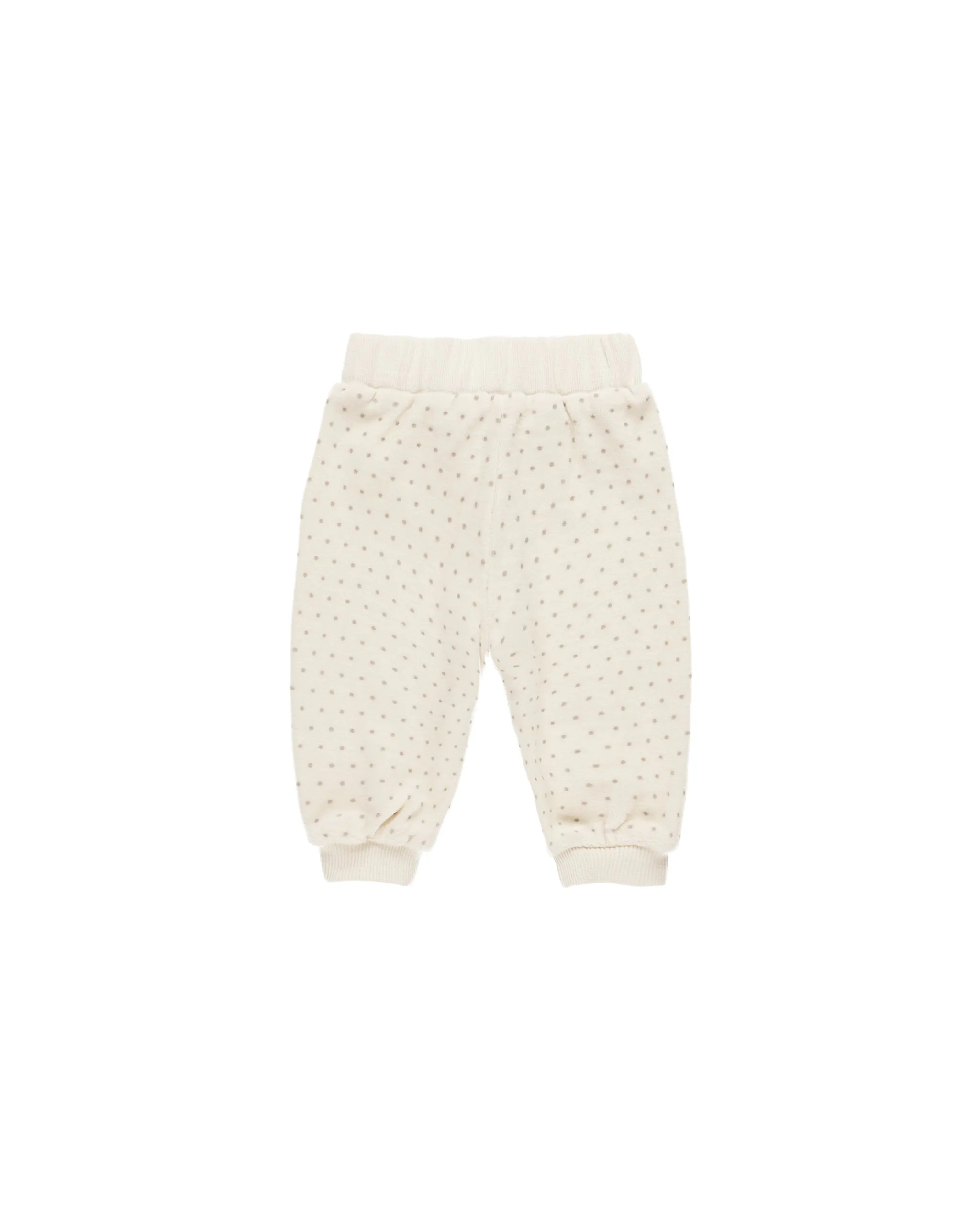 Quincy Mae Velour Relaxed Sweatpant - Fog Polka Dot